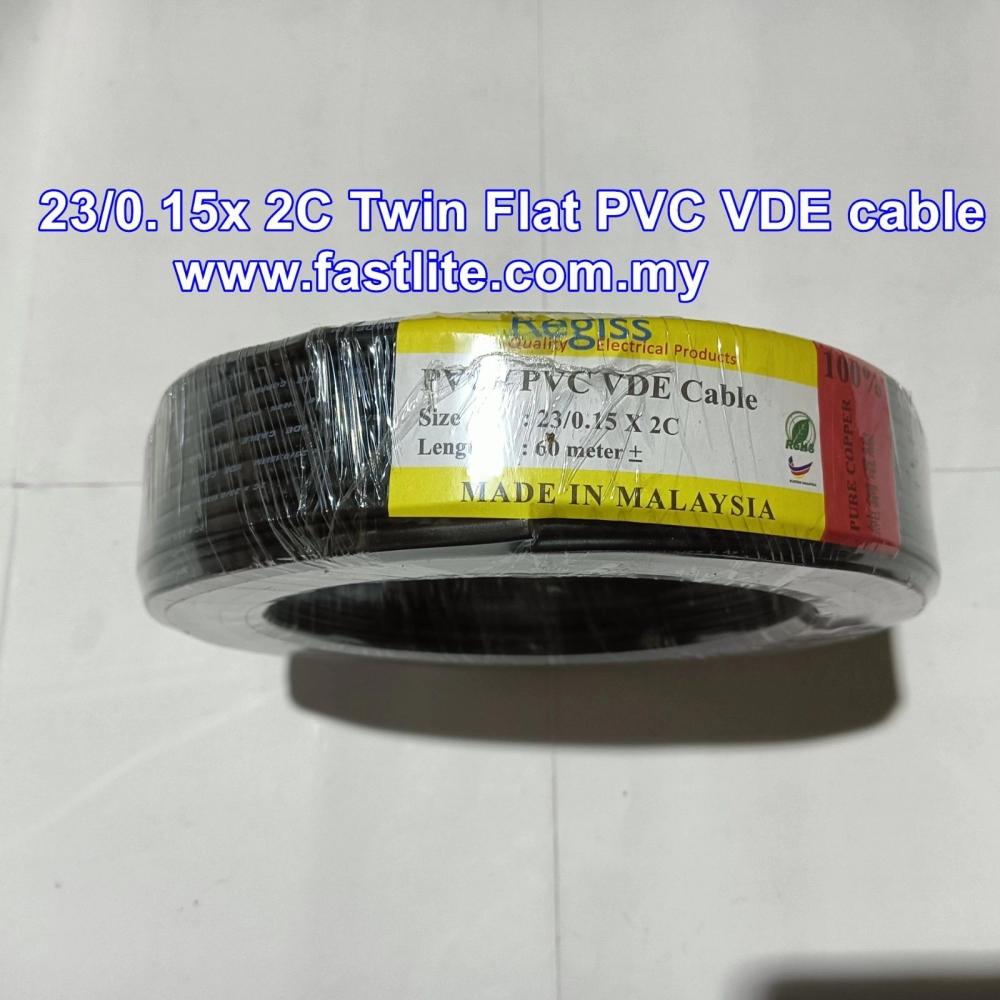 23/0.15 x 2 Core Twin Flat PVC VDE Cable