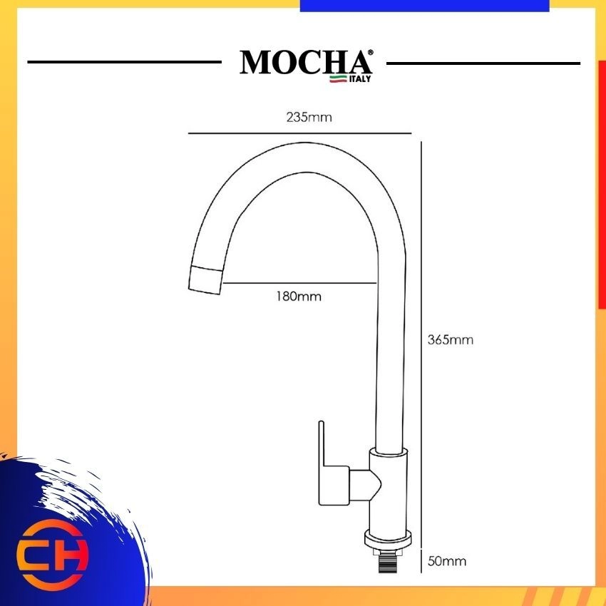 MOCHA  Pillar Mounted Kitchen Faucet Stainless Steel 304 M5539SS-G