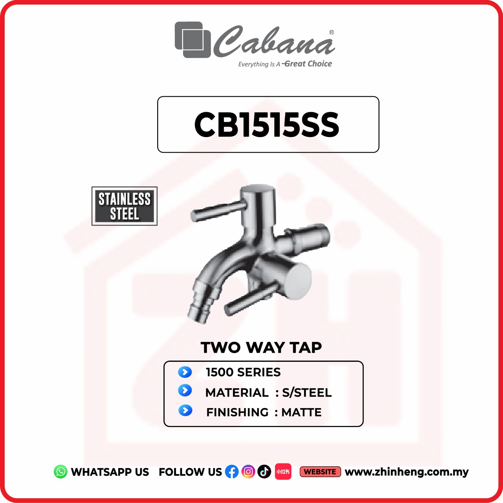 CABANA TWO WAY TAP CB1515SS