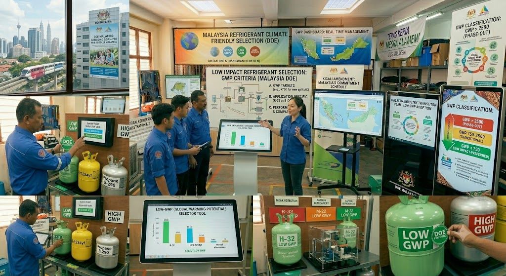 low impact refrigerant selection Malaysia DOE