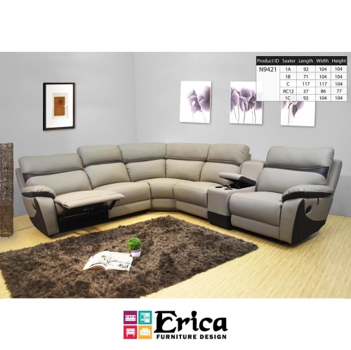 N9421 Corner Sofa (Leather/Fabric)