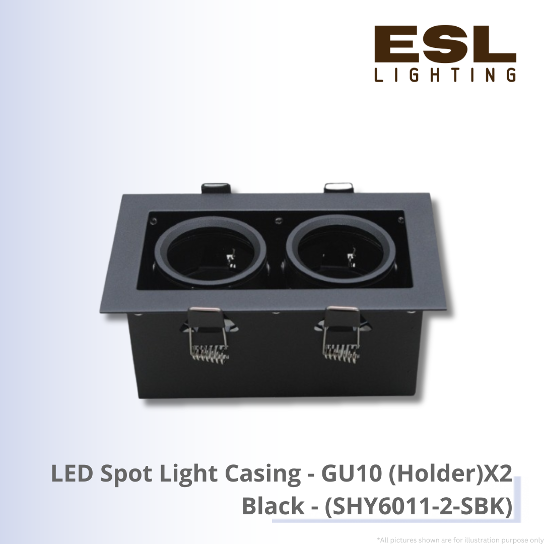 LED Spot Light Casing GU10 (Holder) X2 - SHY6011-2-SBK