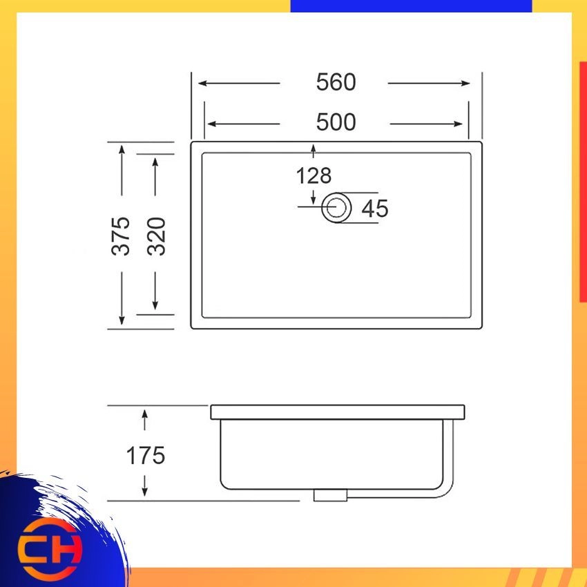 SORENTO UNDERMOUNT / UNDER COUNTER BASINS SRTWB7109 ( L560xW375xH175mm )