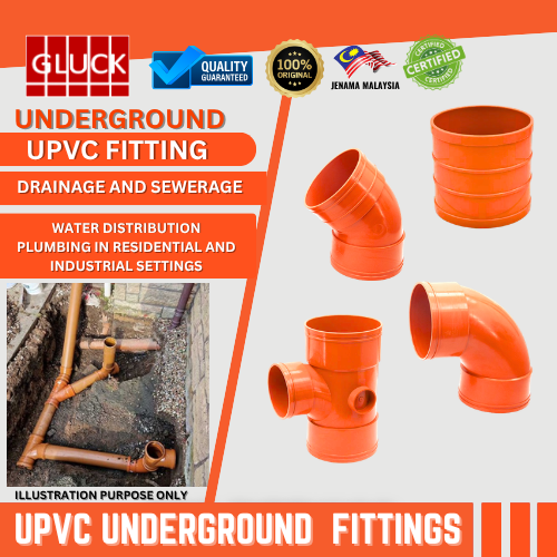 UNDERGROUND FITTINGS UPVC UNDERGROUND BEND 458, 90*, TEE, SOCKET UNDERGROUND