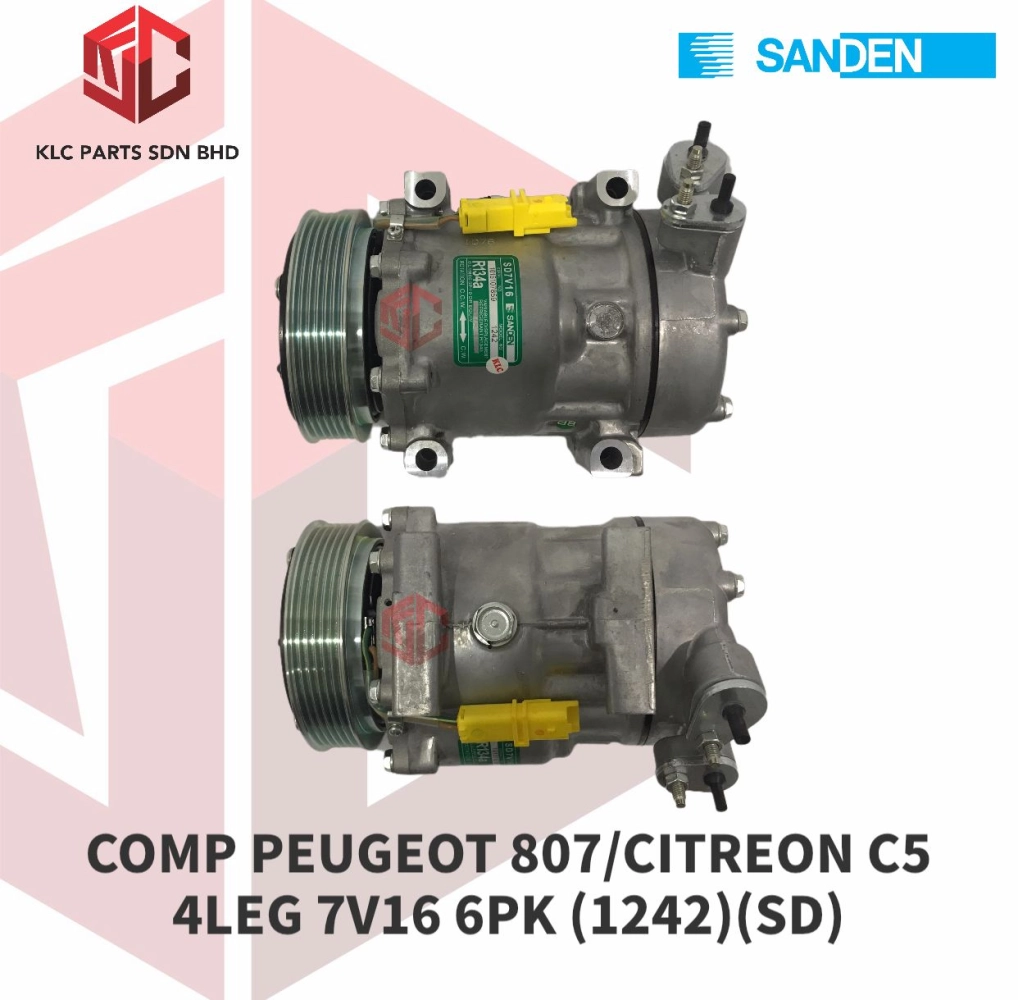 COMPRESSOR PEUGEOT 807/CITREON C5 4LEG 7V16 6PK (1242)(SD)