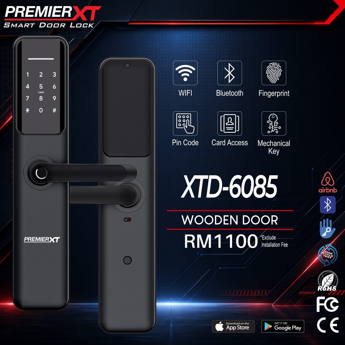 Premier XT Smart Door Lock XTD-6085 Lever Handle Smart Lock