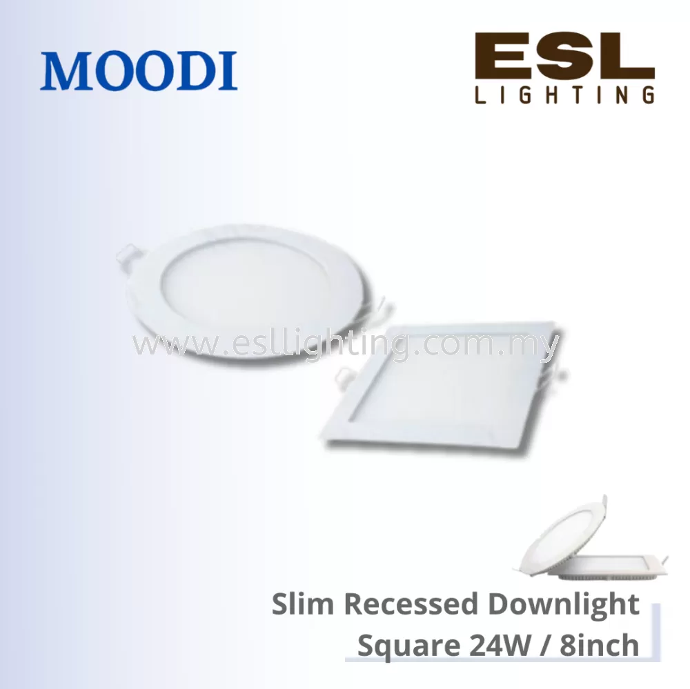 MOODI Slim Recessed Downlight Square 24W - 1002 8inch
