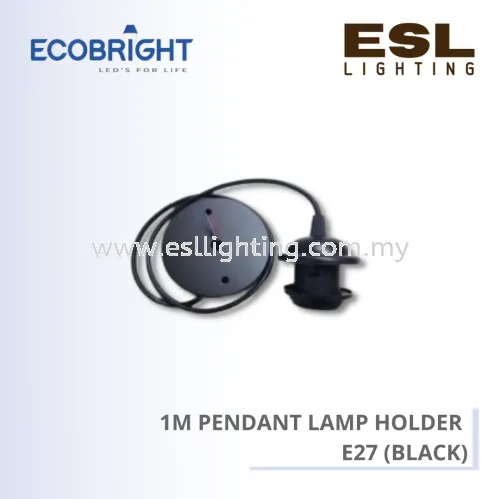 ECOBRIGHT 1M Pendant Lamp Holder E27 (Black) - EB054(BK)