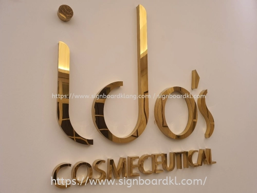 ido's Cosmeceutical - Stainless Steel 3D Box Up Lettering Indoor Signage at Johor Bahru