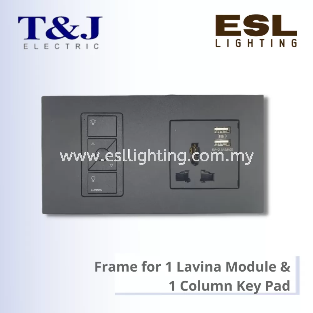 T&J LAVINA"95" SERIES Frame for 1 Lavina Module & 1 Column Key Pad - JC1502-PIA-LWH / JC1502-PIA-LBL / JC1502-PIA-DAD / JC1502-PIA-BL