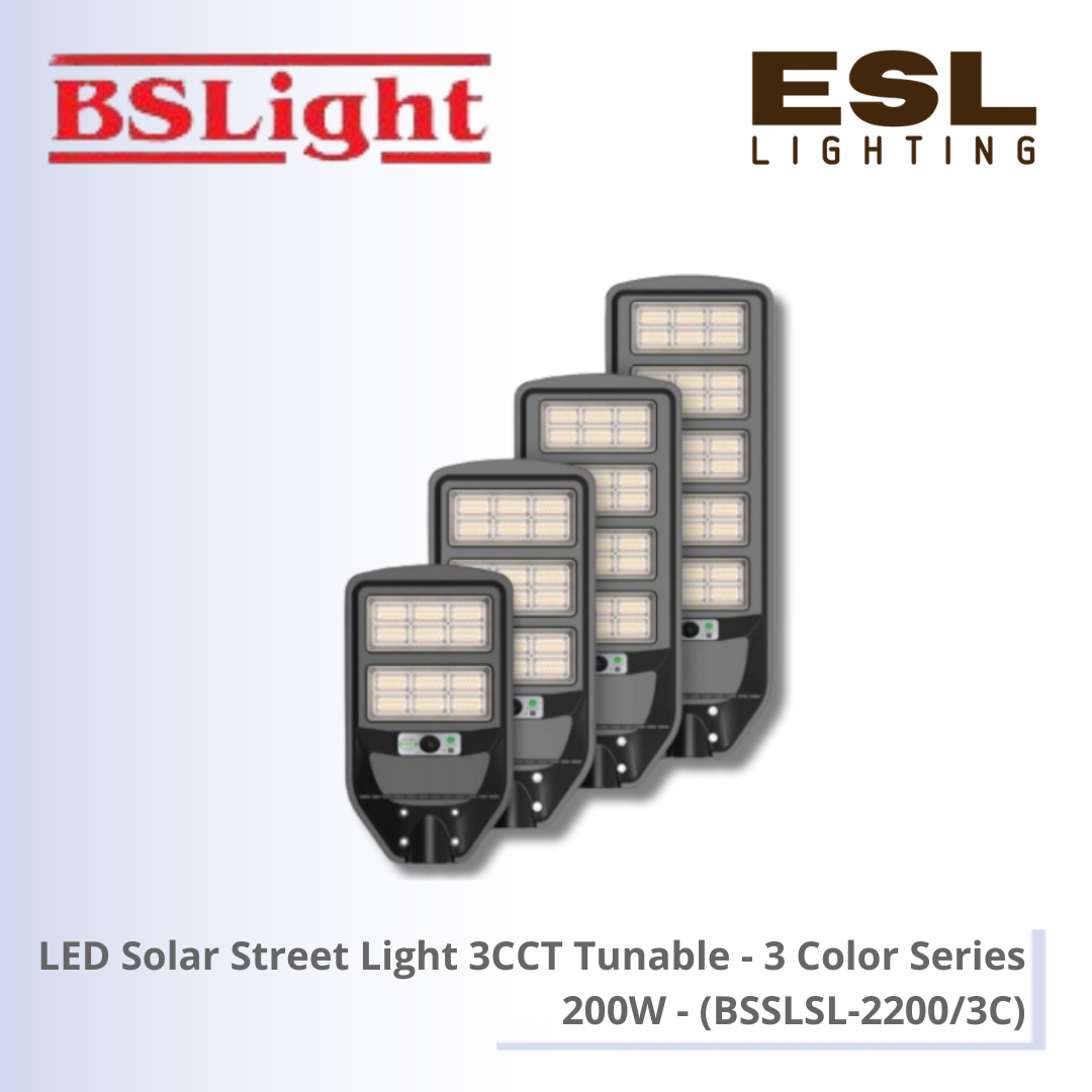 BSLight LED Solar Street Light 3CCT Tunable (3 Color Series) 200W - BSSLSL-2200/3C IP65 [SIRIM]