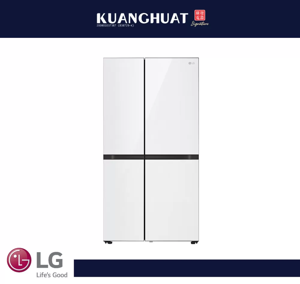 LG 694L Side-by-Side Fridge with Door-in-Door™ in White Glass Finish GC-M257CGFL