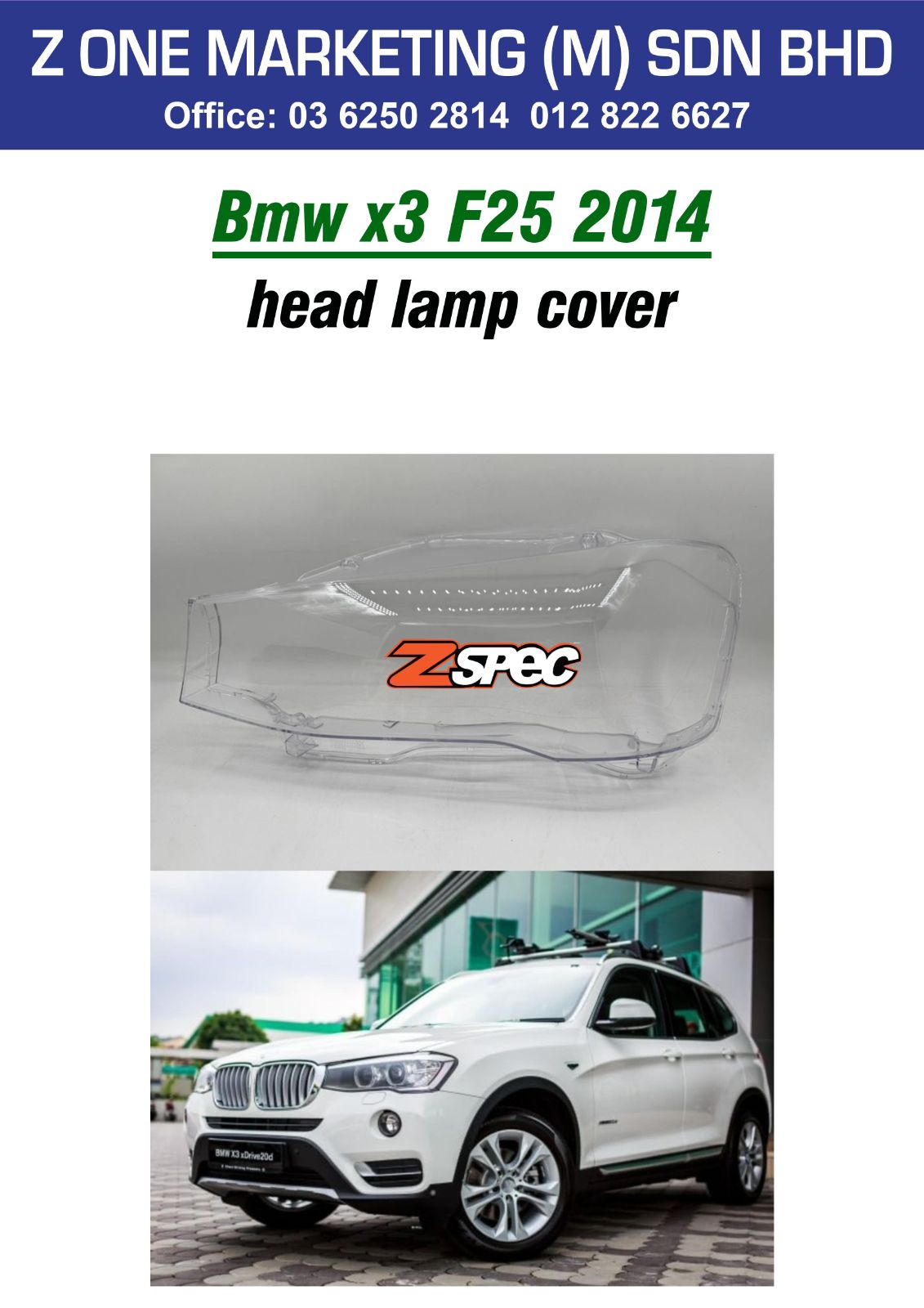 bmw x3 f25 2014 head lamp cover