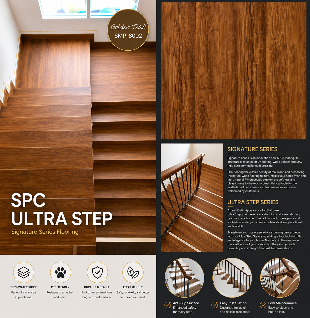 SPC FLOORING 5MM 8015 GOLDEN TEAK