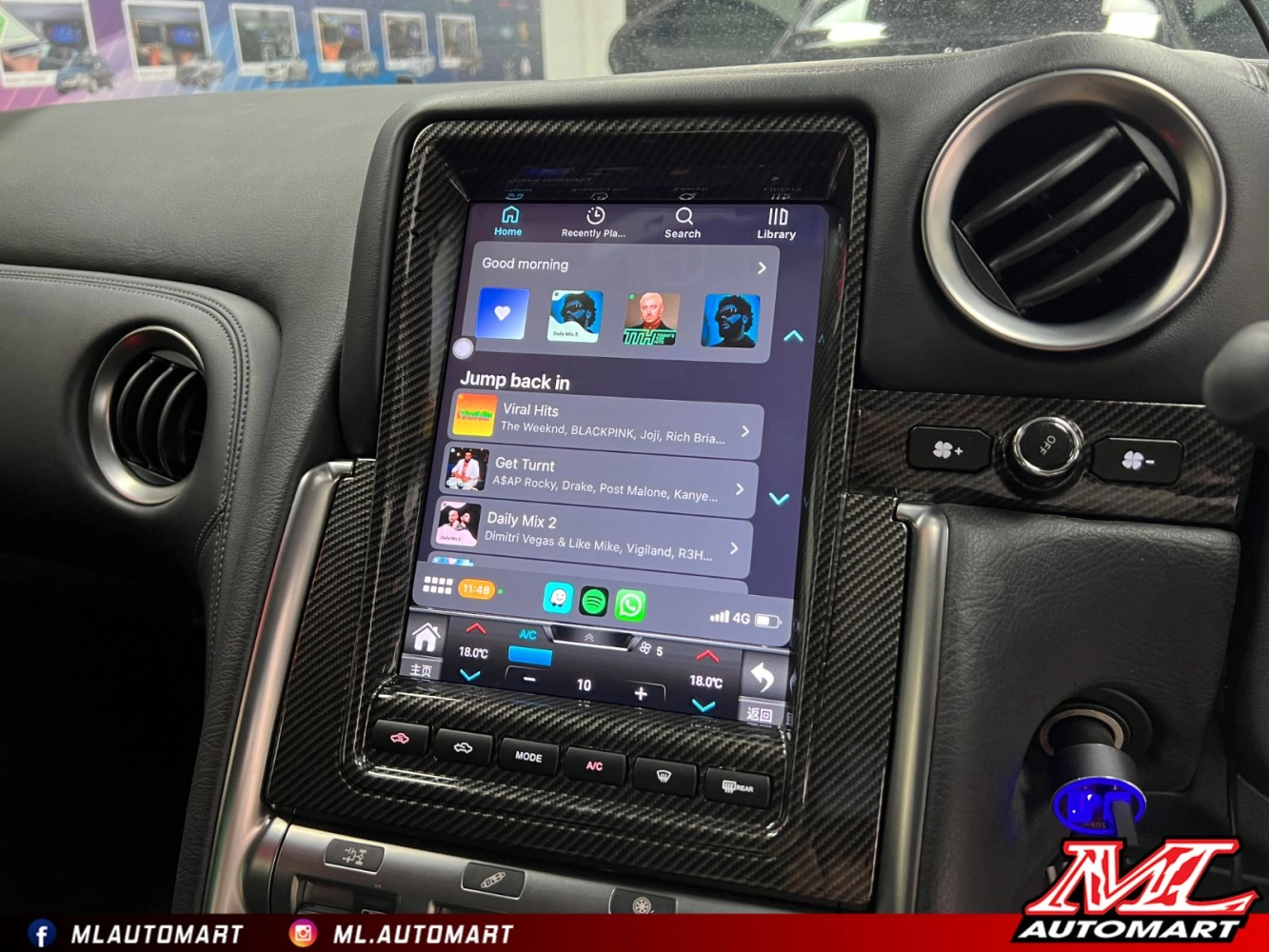 Nissan GTR R35 Vertical Style Android Monitor (10.4")