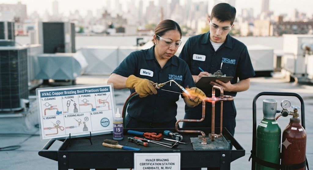 copper tubing HVAC brazing torch installation