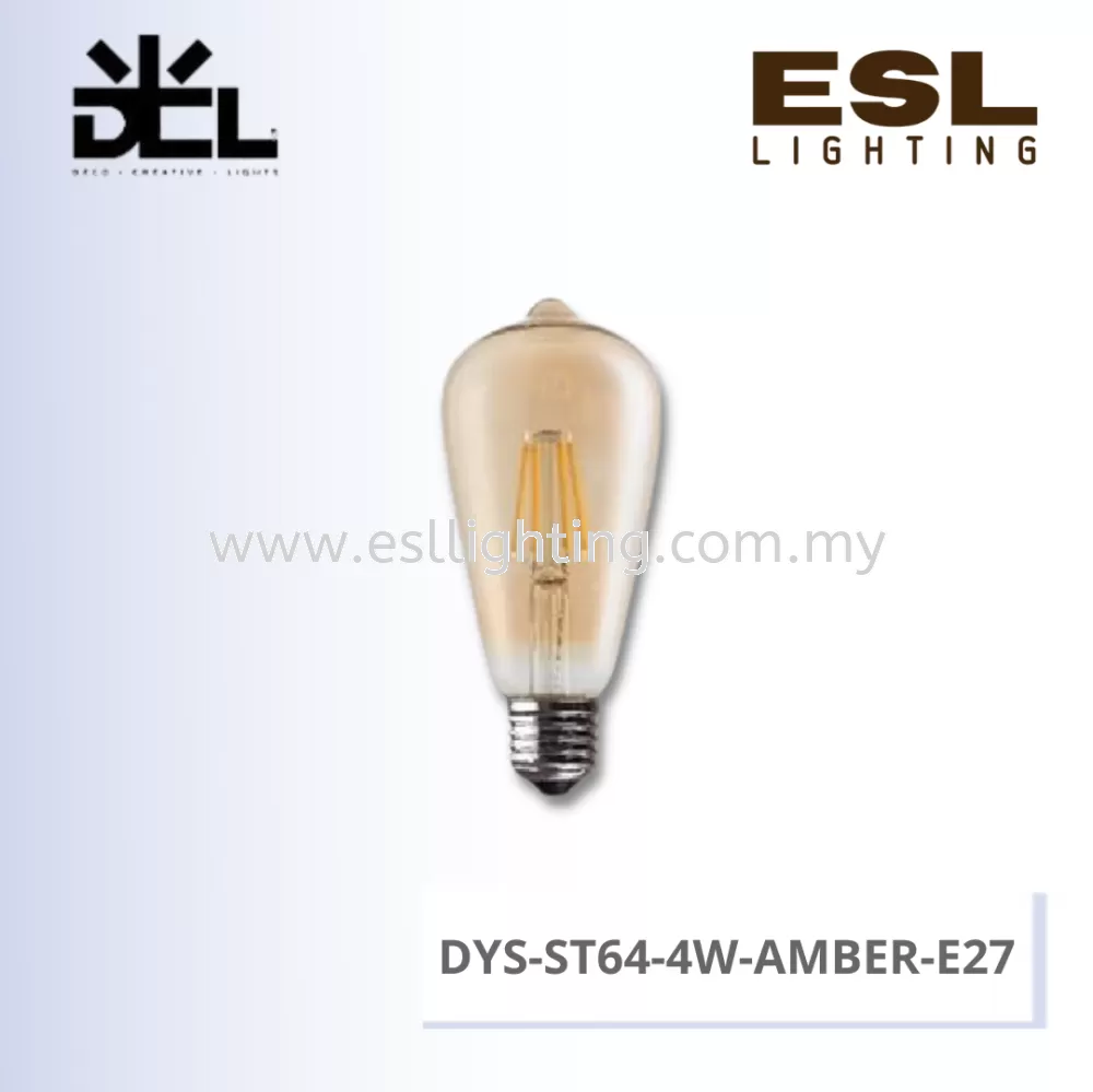 DCL LED FILAMENT EDISON BULB E27 4W - DYS-ST64-4W-AMBER-E27