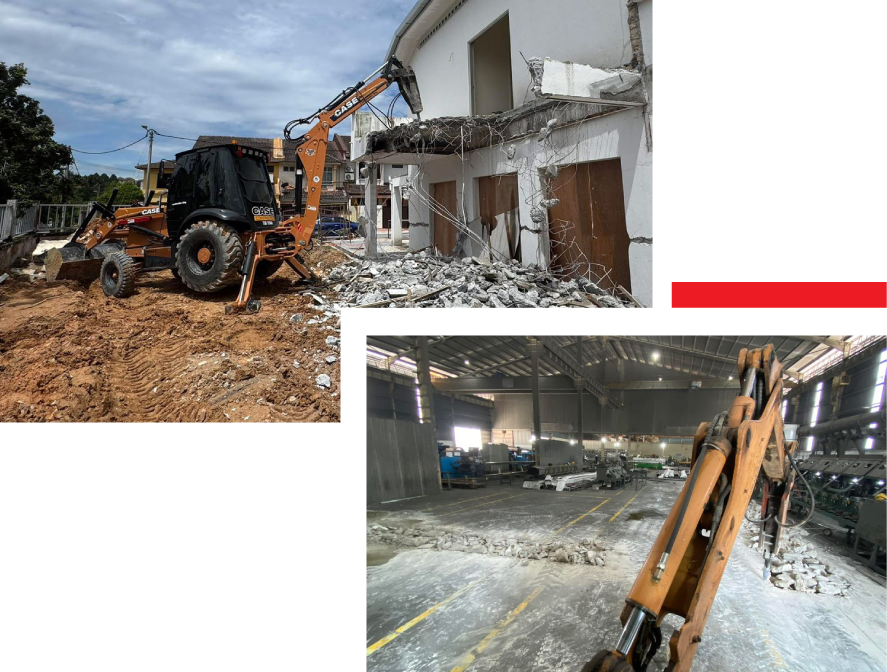 Backhoe Demolition Work