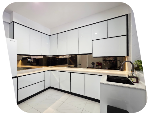 Modern aluminium kitchen installation Modern aluminium kitchen installation