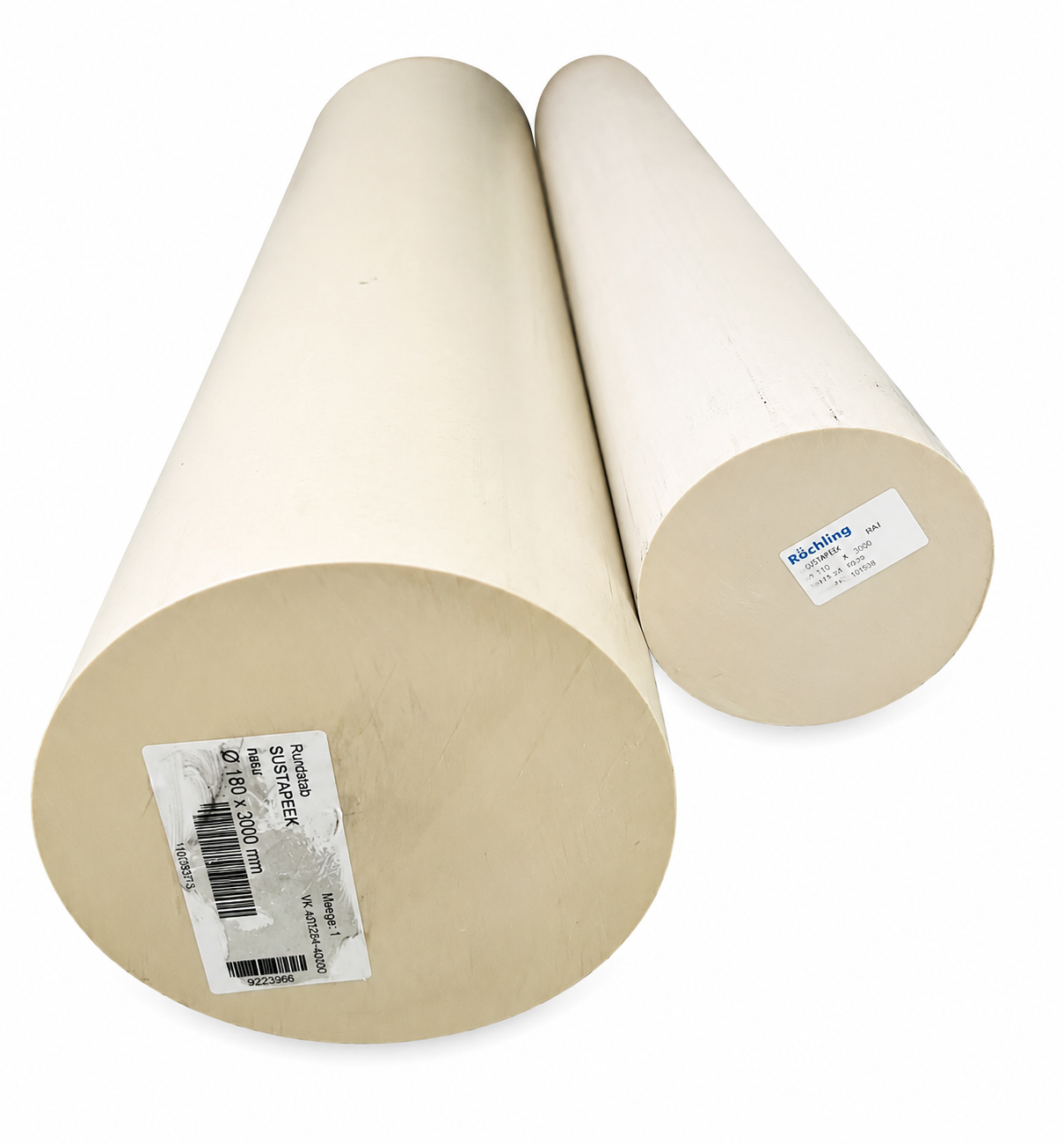 Sustapeek Natural Rod Dia 180mm & 110mm | High-Strength PEEK Engineering Plastic Rod for Industrial Applications