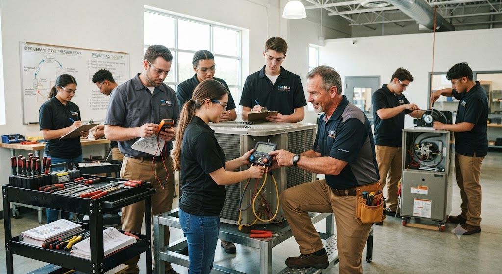 HVAC system servicing training program