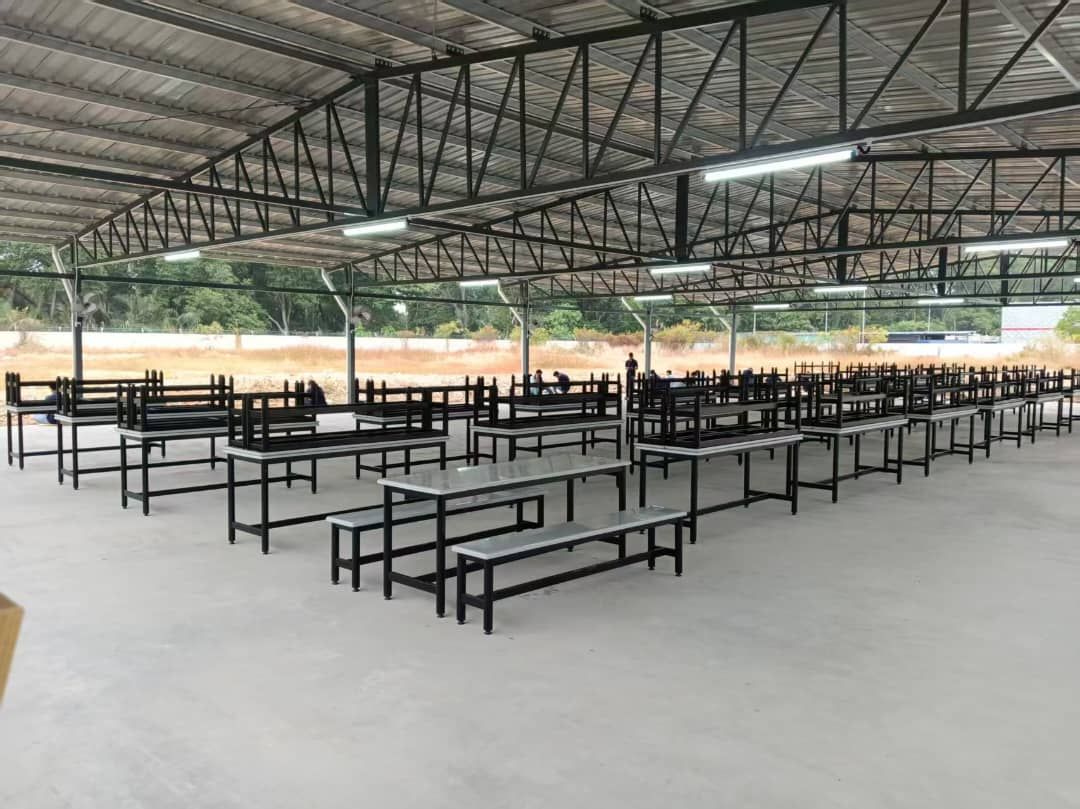 Heavy Duty Fiberglass Canteen Table & Bench Set | FRP Canteen Dining Furniture | Factory, Food Court & Industrial Cafeteria Supplier Malaysia | Deliver Perak, Ipoh, Taiping, Sungai Buloh, Shah Alam , Cyberjaya, Putrajaya, Damansara, Cheras, Penang