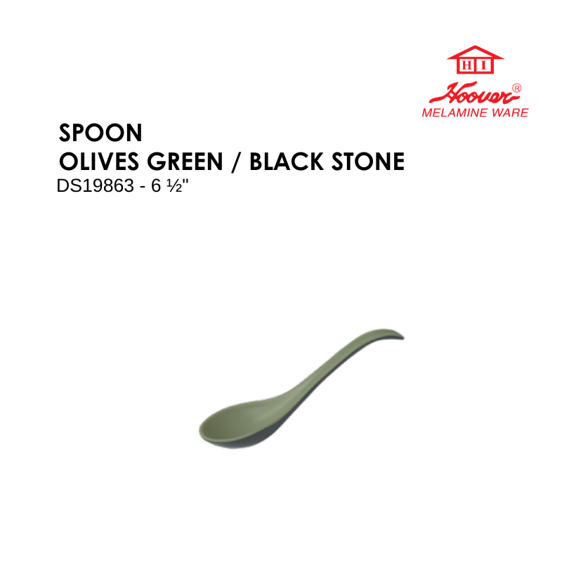 HOOVER MELAMINE WARE SPOON OLIVES GREEN / BLACK STONE DS19863