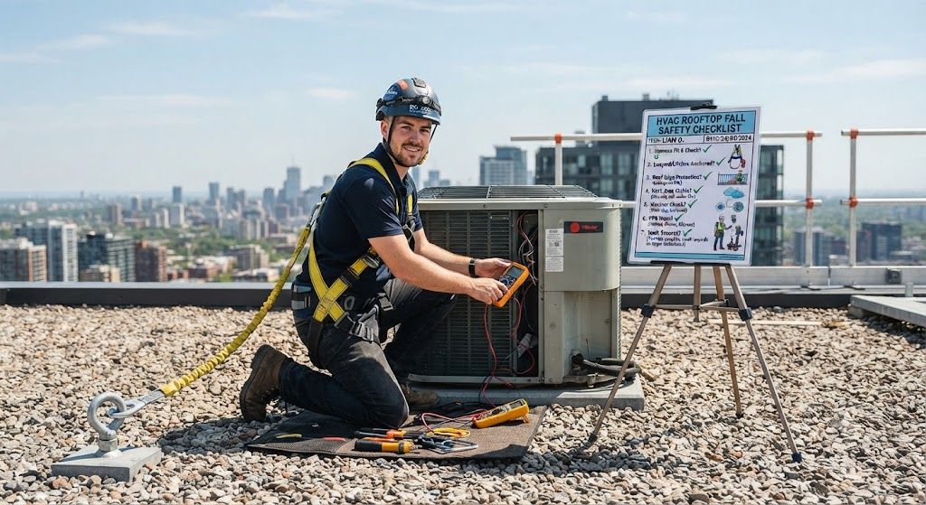 HVAC technician maintenance fall safety checklist
