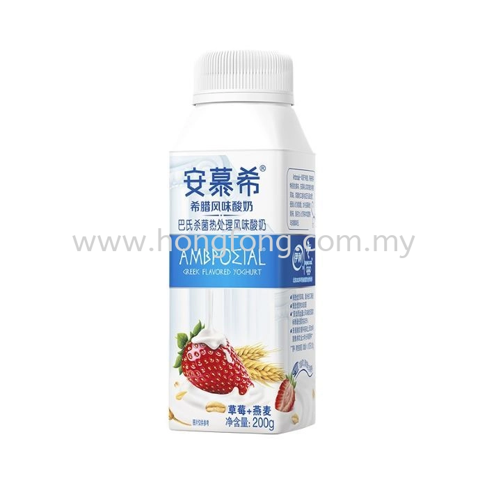 YILI AMBROSIAL GREEK YOGURT TP-STRAWBERRY & OAT安慕希 希腊酸奶-草莓+燕麦(8*(10*200G))