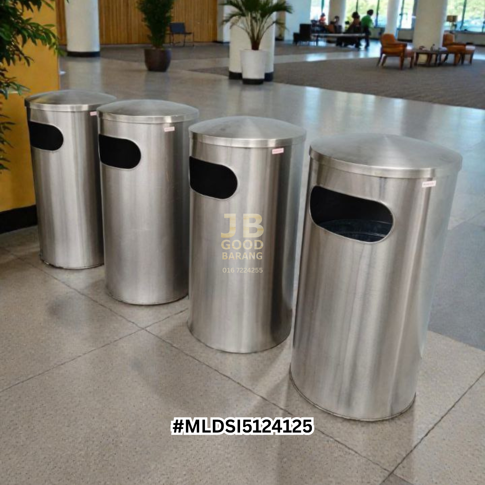 [3UNITSLEFT] Good Quality Large Stainless Steel Litter Bin with Dome Top