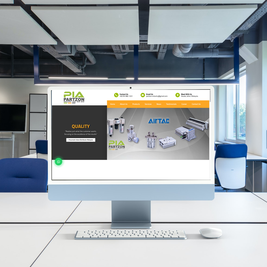 PARTZON INDUSTRY ASIA SDN. BHD Website Design & SEO Case Study | Industrial Automation Components Supplier Bahru in Johor