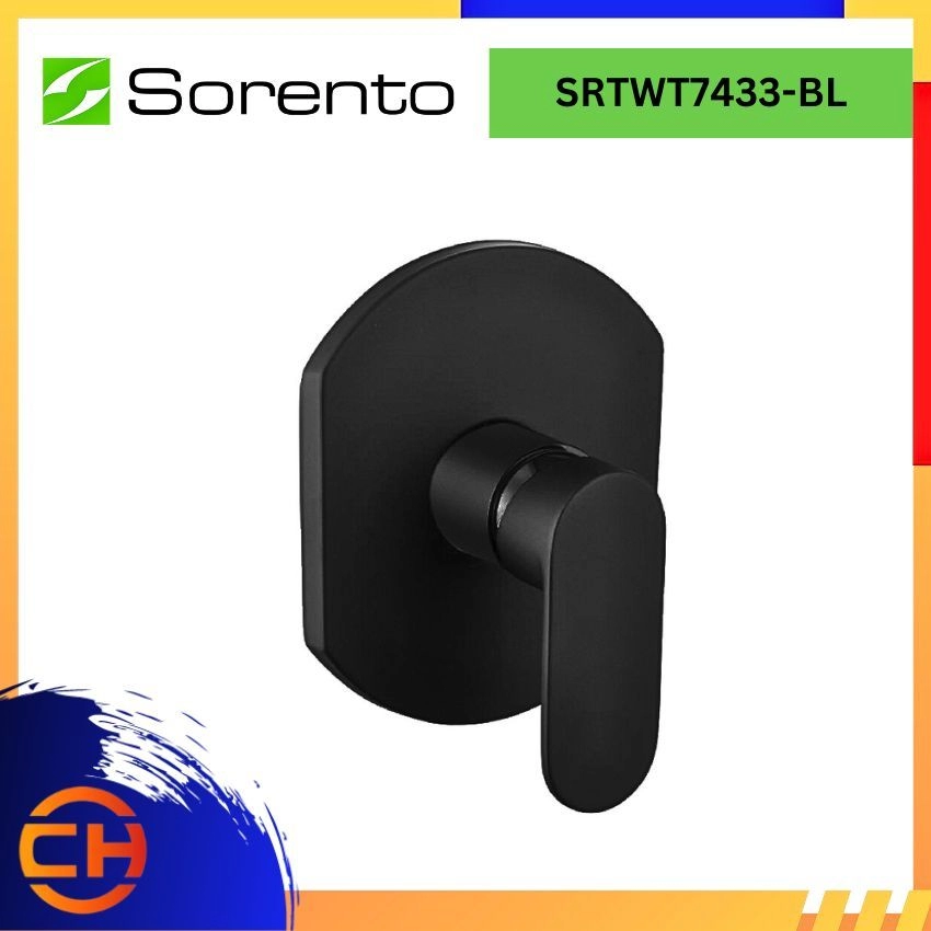 SORENTO BATHROOM SHOWER MIXER TAP SRTWT7433-BL Concealed Shower Mixer Tap Matt Black ( L126MM x H150MM )