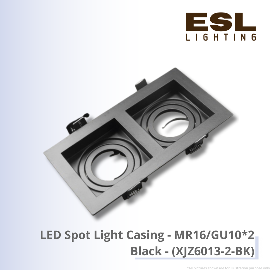 LED Spot Light Casing MR16/GU10*2 Black - XJZ6013-2-BK