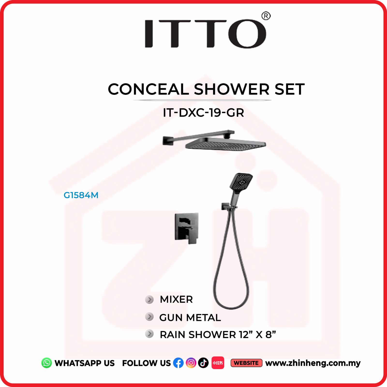 ITTO CONCEAL SHOWER SET  IT-DXC-19-GR