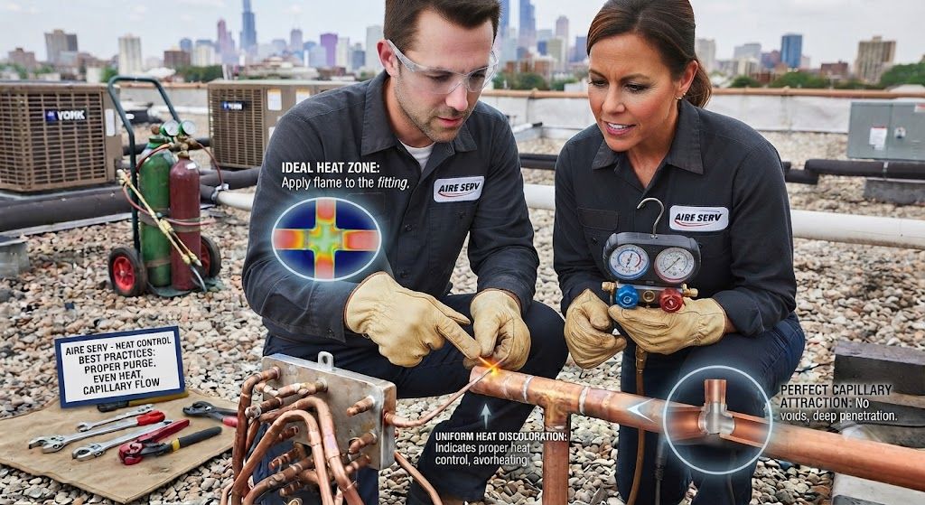 HVAC copper brazing heat control guide