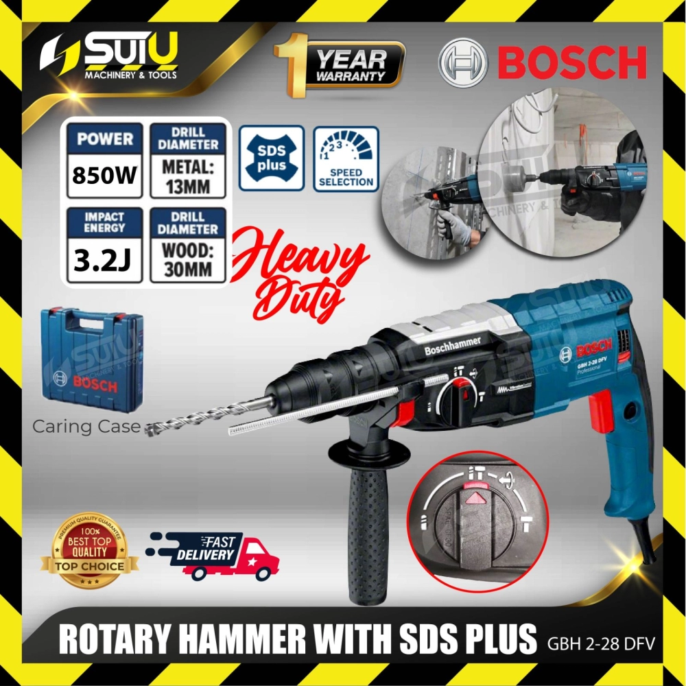 BOSCH GBH2-28DFV / GBH 2-28 DFV / GBH 2-28DFV 3.2J SDS Plus Rotary Hammer 850W