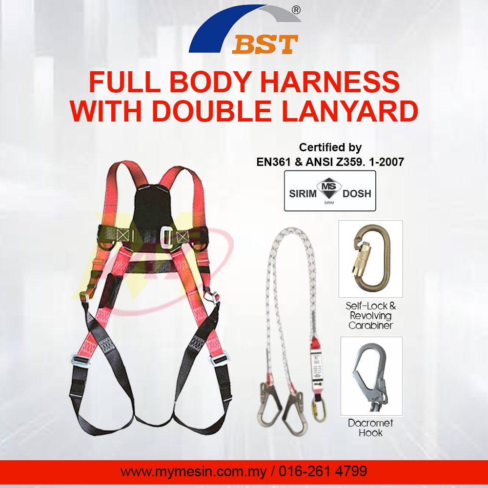 BST Full Body Harness with Double Lanyard
