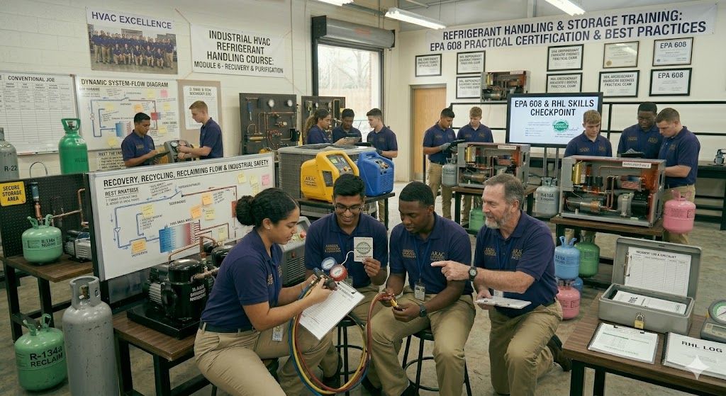 Refrigerant handling and storage training