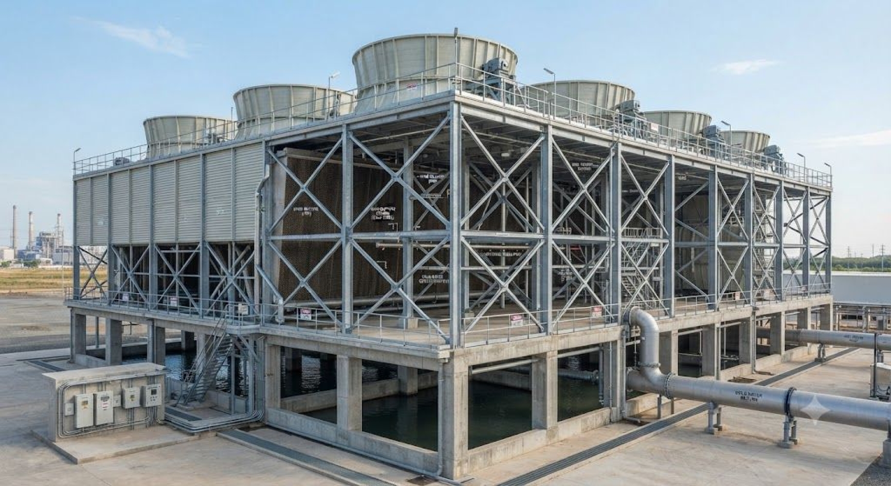 Cooling tower structural engineering and support