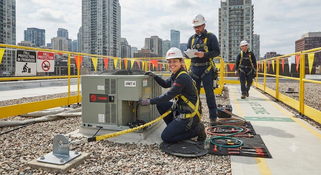 HVAC technician accident prevention fall safety