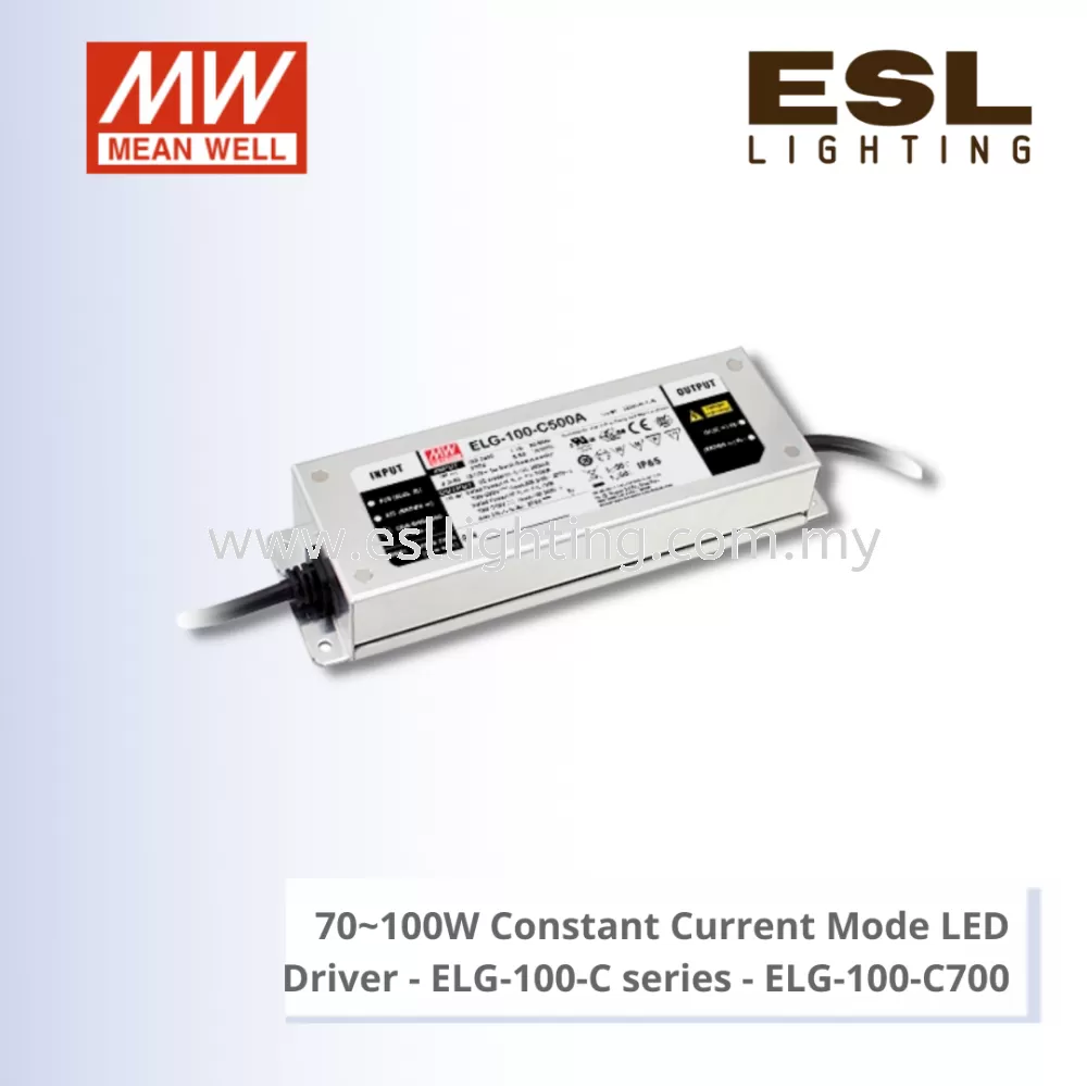 MEAN WELL LED Driver, 143V Output, 100W Output, 700mA Output, Constant  Current Dimmable