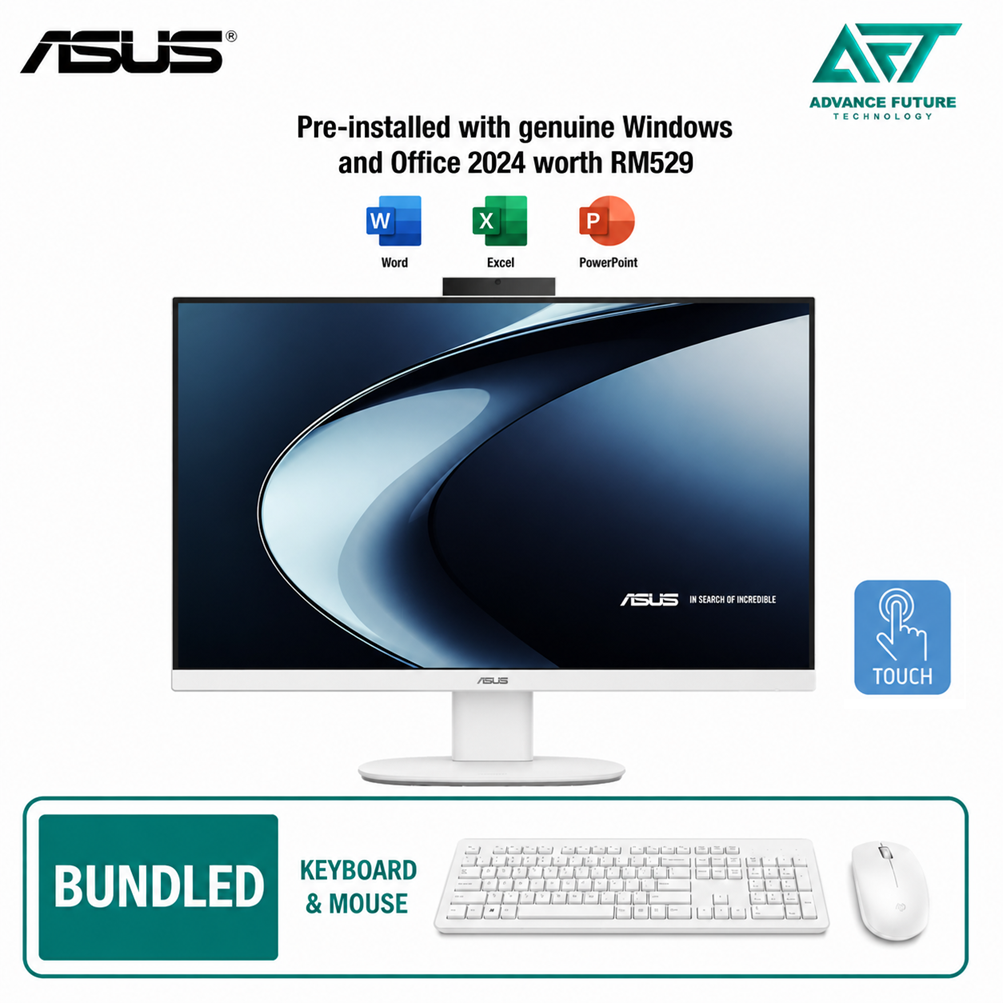 Asus V470VA-TWPF020WS 27" FHD All-in-One Touch Desktop PC White ( Intel Core 5 210H, 16GB, 512GB SSD, Intel, W11, H&S 2024&M365 )