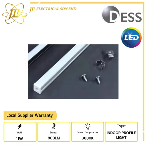 DESS GLJN3145 11W 24V 800LM 3000K A SURFACE LED ALUMINIUM 3M PROFILE LIGHT