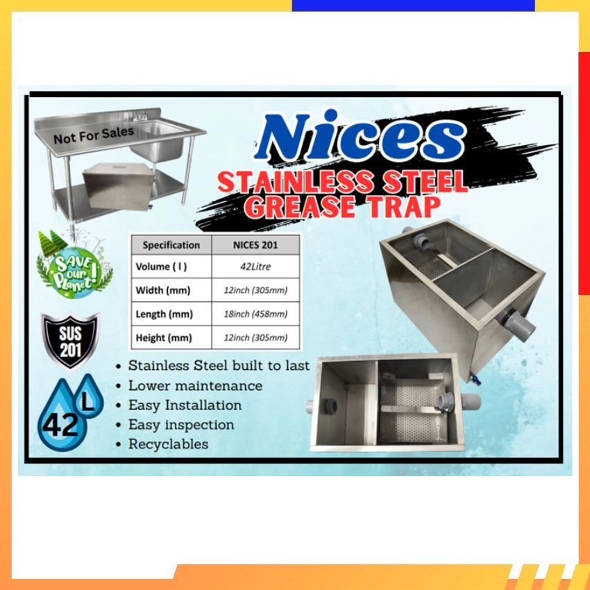Grease Trap Commercial Grease Trap 304 Stainless Steel Interceptor Set Under Sink Grease Trap Detachable Design Grease Trap Interceptor for