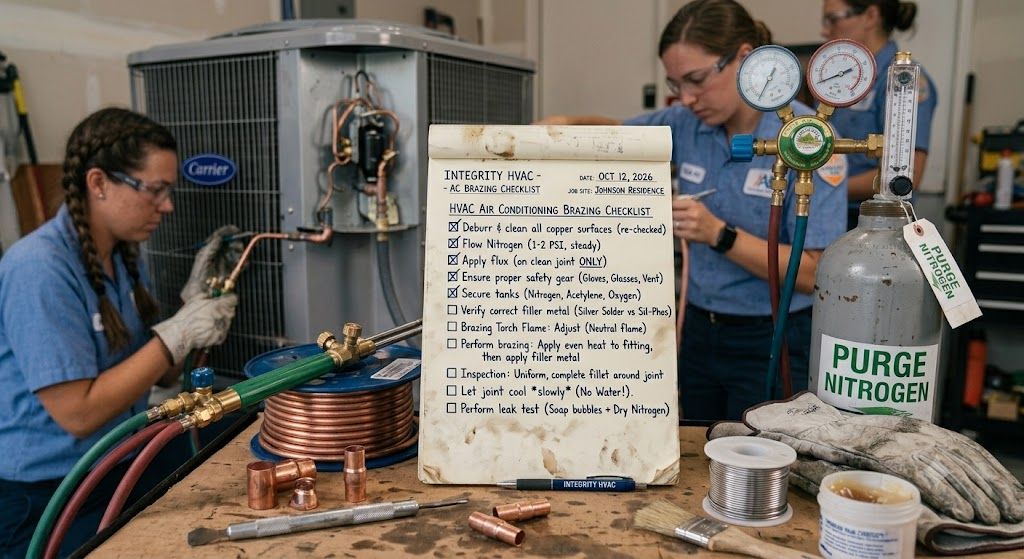 HVAC air conditioning brazing checklist