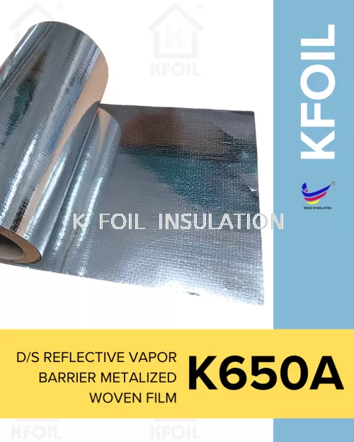 (K650A) Double Sided Reflective Vapor Barrier Metalized Woven Film