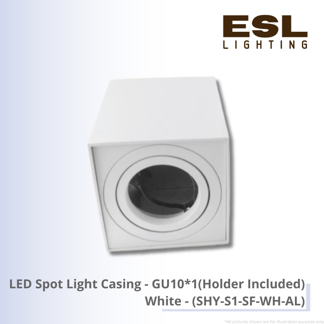 LED Spot Light Casing GU10*1(Holder Included) White - SHY-S1-SF-WH-AL