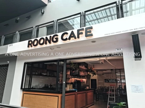 Roong Cafe 3D Led Backlit Box Up Lettering Signage