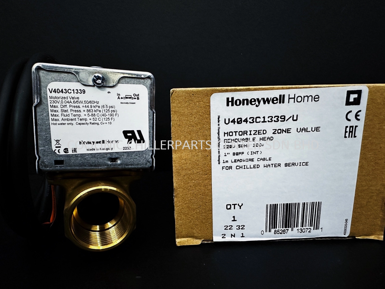 V4043C1339 Honeywell 1-Way Motorised FCU Valve [Spring Return]