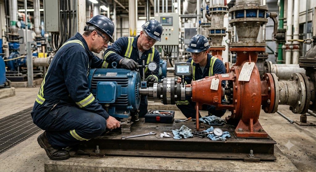 Pump Shaft Misalignment Correction